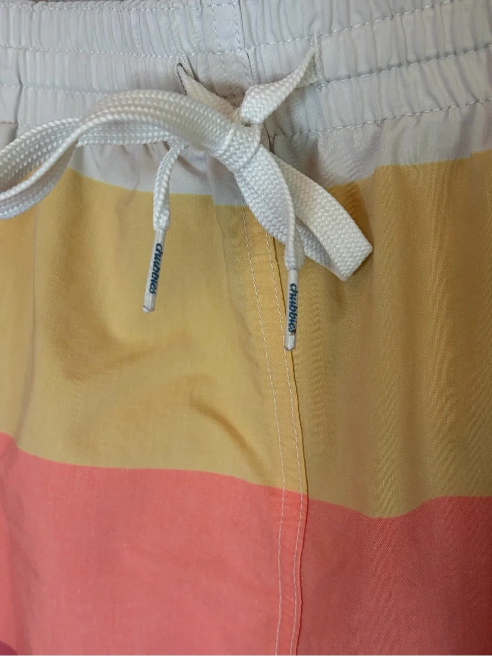 Chubbies Multi Color Stripe Swim Shorts 2XL 5.5 Inseam Yellow, Coral, Rose, Gray